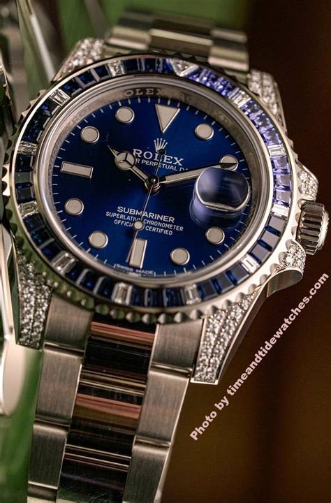 rolex sapphire watch|rolex submariner diamond sapphire bezel.